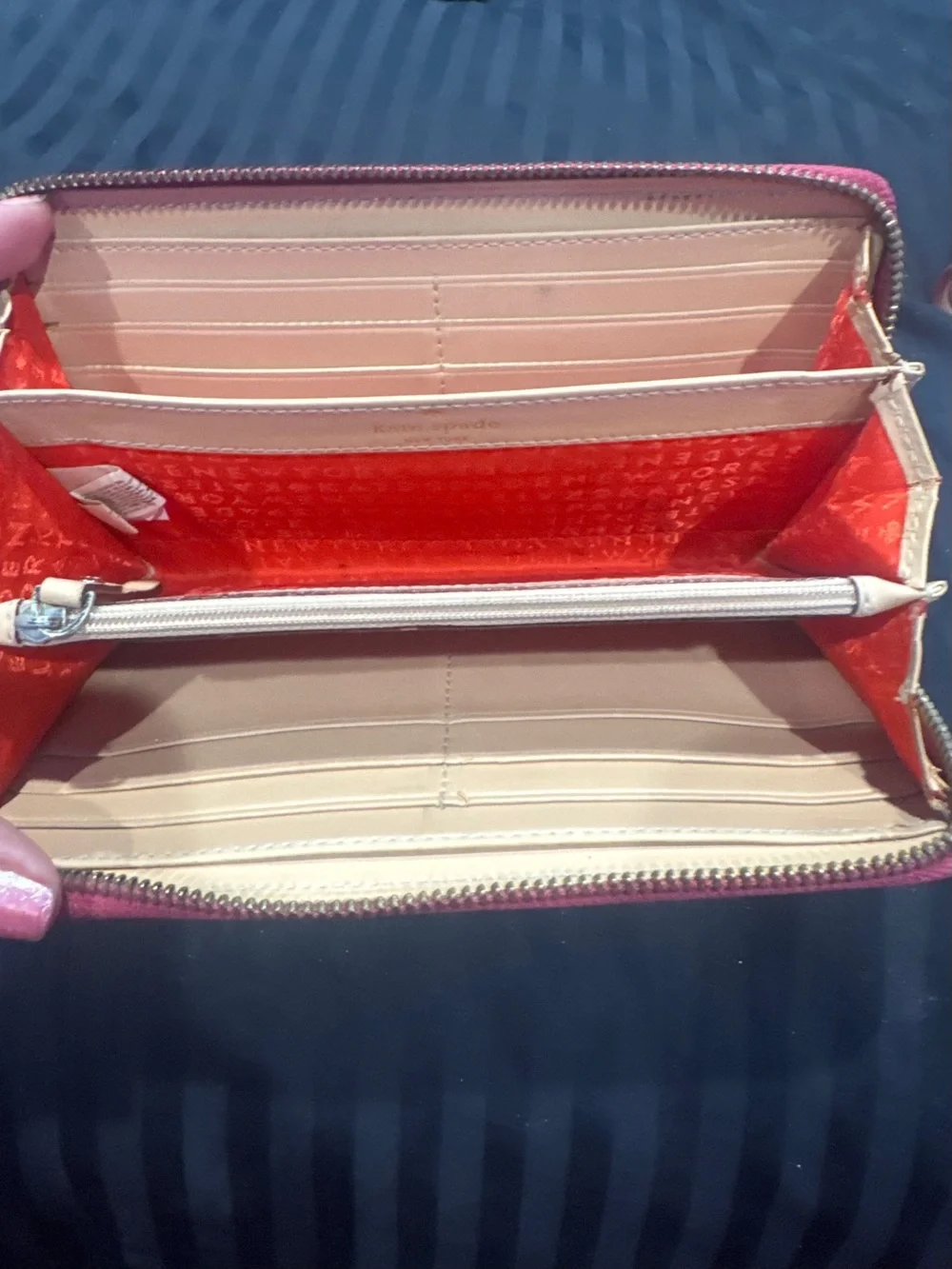 kate spade Hot Pink Leather Zip Wallet